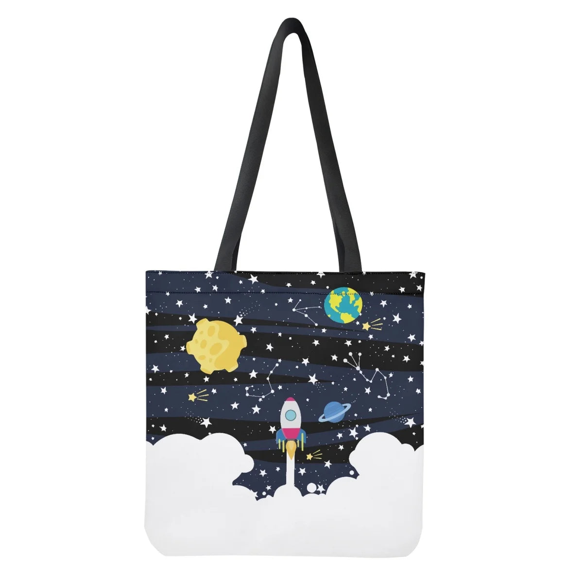 Space Astronaut Printed Tote Bag Foldable Handbag