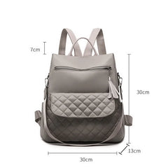 Anti-theft Travel Backpack Oxford Female Backpack Shoulder Bag Diamond Lattice
