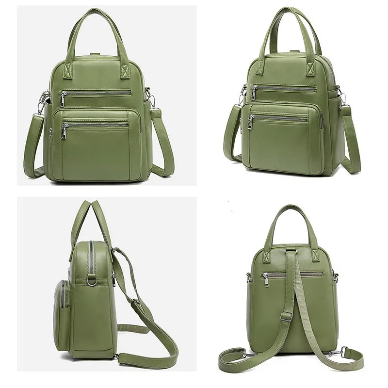 Vintage Leather Backpack Crossbody Bag Star Style WLHB2460