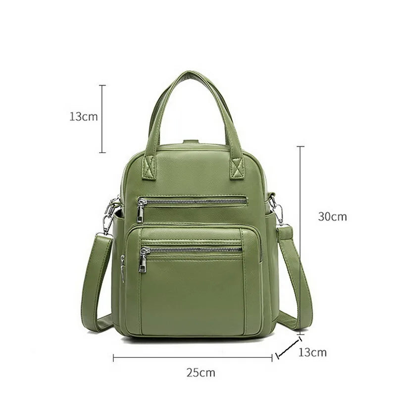 Vintage Leather Backpack Crossbody Bag Star Style WLHB2460