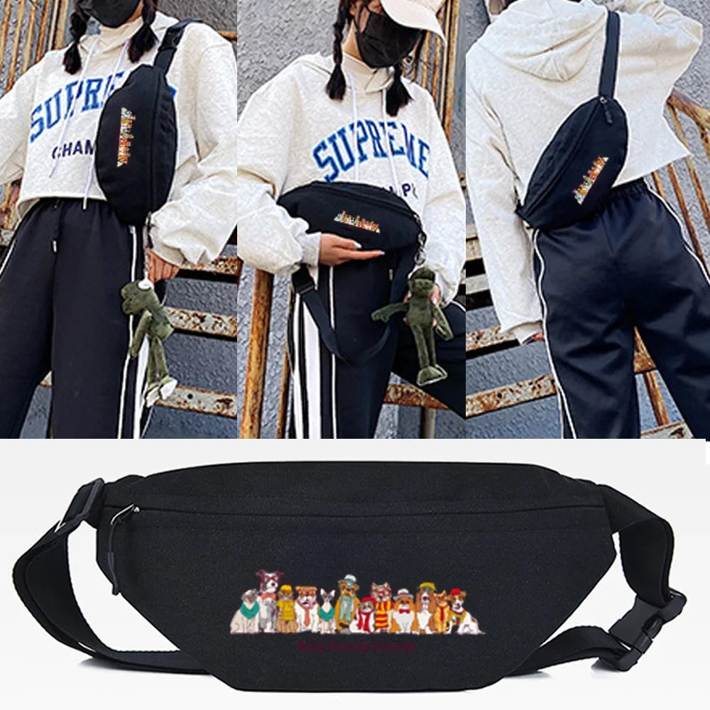 Husky Print Waist Bag Unisex Chest Bag Daily Travel Shoulder Pack