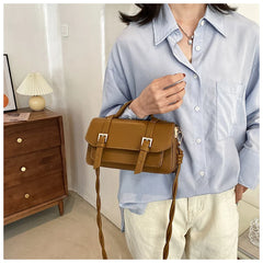 Square Tote Bag PU Leather Women's Shoulder Messenger Bag