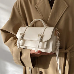 Square Tote Bag PU Leather Women's Shoulder Messenger Bag