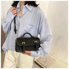 Square Tote Bag PU Leather Women's Shoulder Messenger Bag