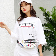 Women's Butterfly Print Fanny Bag Crossbody Chest Phone Purse