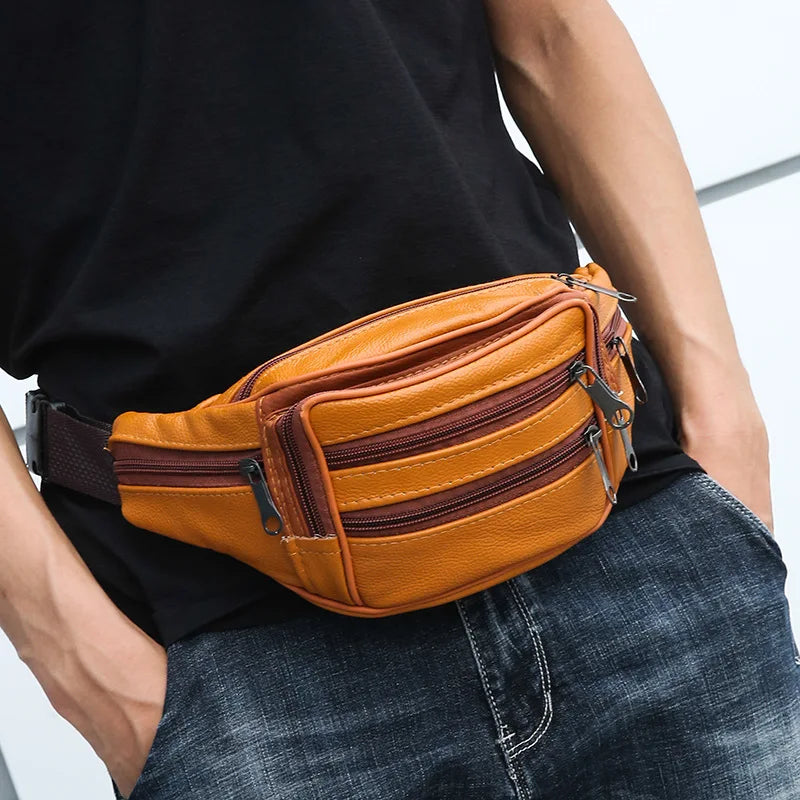 Leather Fanny Pack Waist Bag Crossbody Handbag