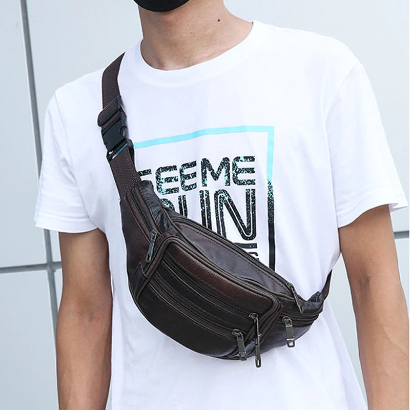 Leather Fanny Pack Waist Bag Crossbody Handbag