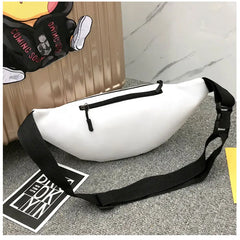 Women's Fanny Pack 3-Zipper Waist Bag Hip-hop Men Chest Bag Travel Sling Pocket