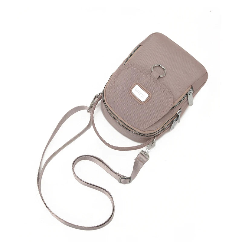 3 Layers Women Mini Bag High Durable Fabric Girls Small Shoulder Bag