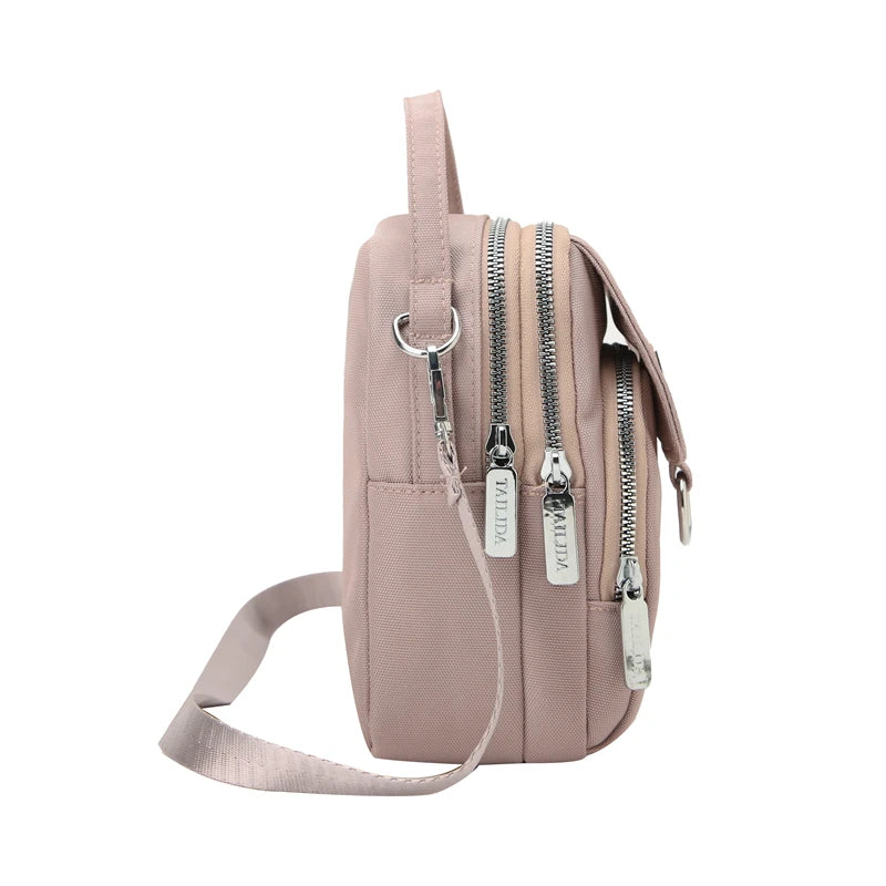 3 Layers Women Mini Bag High Durable Fabric Girls Small Shoulder Bag
