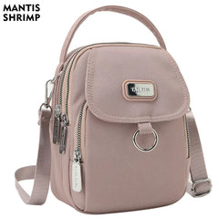 3 Layers Women Mini Bag High Durable Fabric Girls Small Shoulder Bag