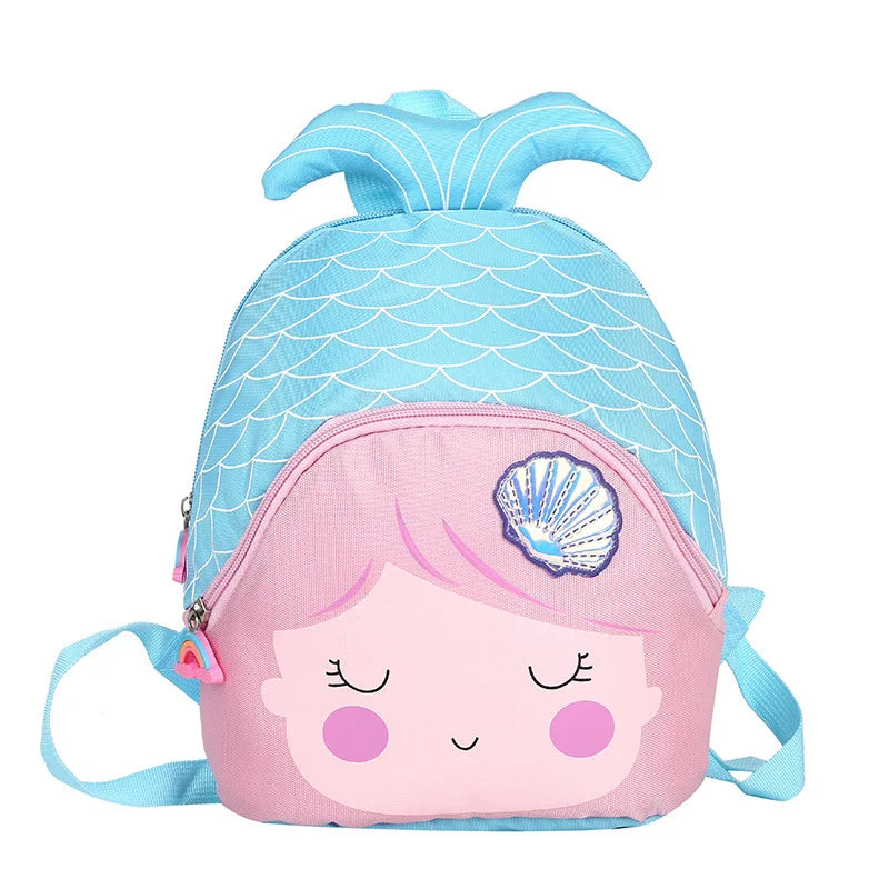 3D Mermaid School Bags For Girls Kids Backpack Cartoon Travel Bags