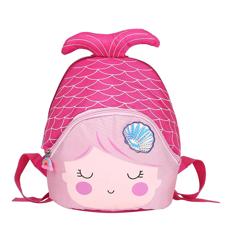 3D Mermaid School Bags For Girls Kids Backpack Cartoon Travel Bags