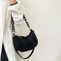 Japanese Casual Nylon Messenger Bag Chain Shoulder Bag