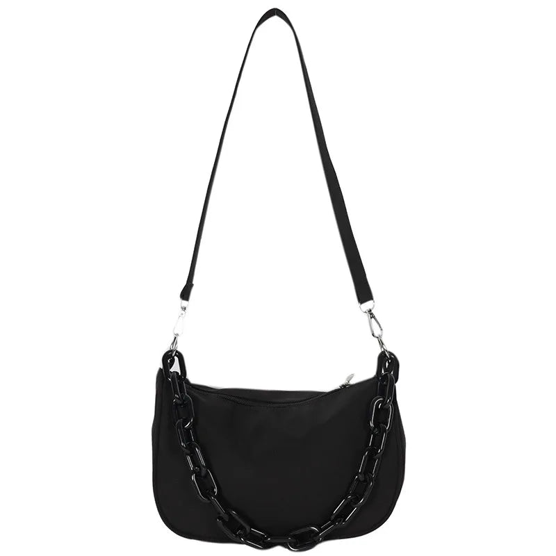 Japanese Casual Nylon Messenger Bag Chain Shoulder Bag