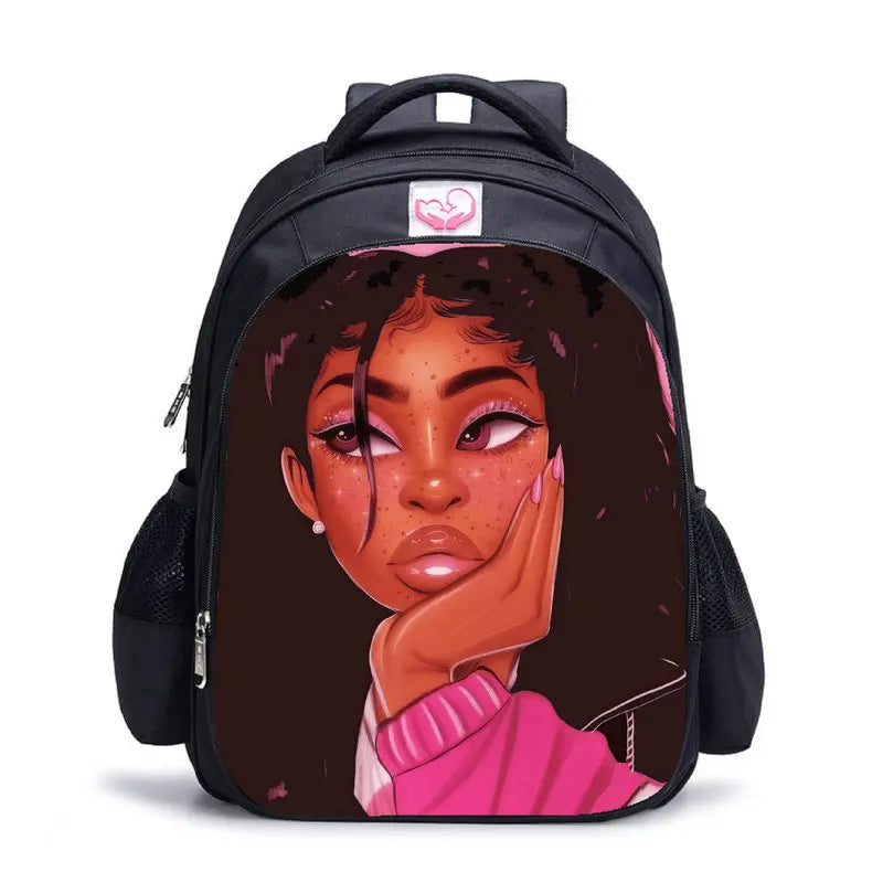 African Girl 16 Inch Backpack 3D Print School Bookbag Travel Laptop Daypack
