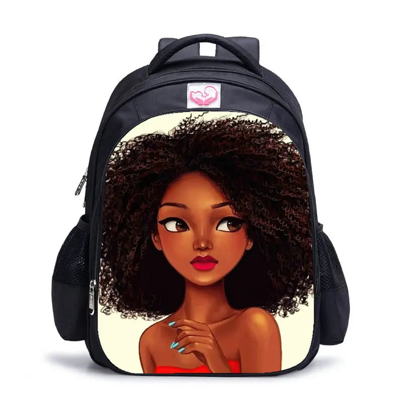 African Girl 16 Inch Backpack 3D Print School Bookbag Travel Laptop Daypack