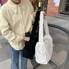 Wide Strap Shoulder Bag Large Capacity Ladies Tote Canvas Bags