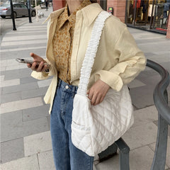 Wide Strap Shoulder Bag Large Capacity Ladies Tote Canvas Bags