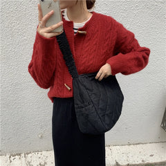Wide Strap Shoulder Bag Large Capacity Ladies Tote Canvas Bags