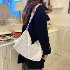 Wide Strap Shoulder Bag Large Capacity Ladies Tote Canvas Bags