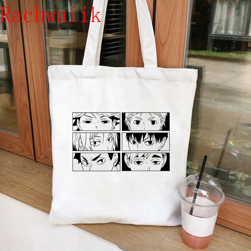 Anime Haikyuu Eco Canvas Shoulder Bag Large-capacity