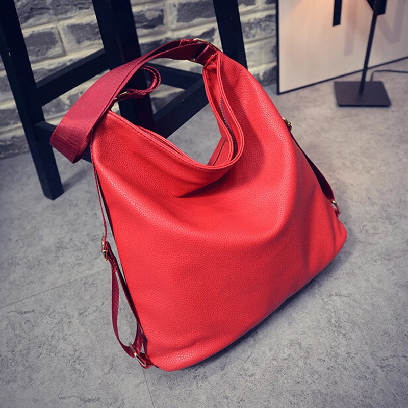 Autumn PU Leather Crossbody Bag Large Capacity Casual Handbag for Women