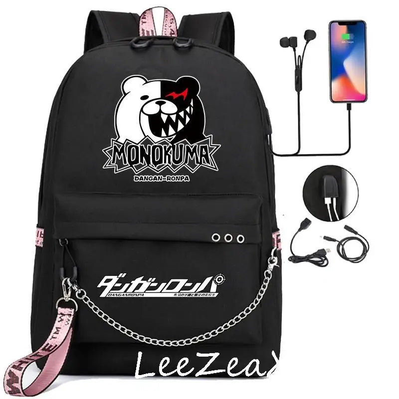 Anime Danganronpa monokuma Backpack - Kids Boys Girls School Bag