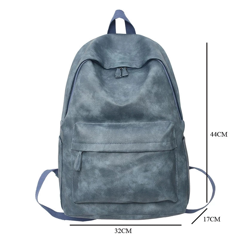PU Leather Outdoor Travel Backpack Boys Girls Students School Bags