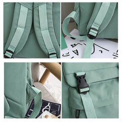 Nylon School Bag for Teenagers Youth Large Capacity Rucksack