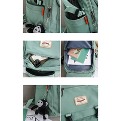 Nylon School Bag for Teenagers Youth Large Capacity Rucksack
