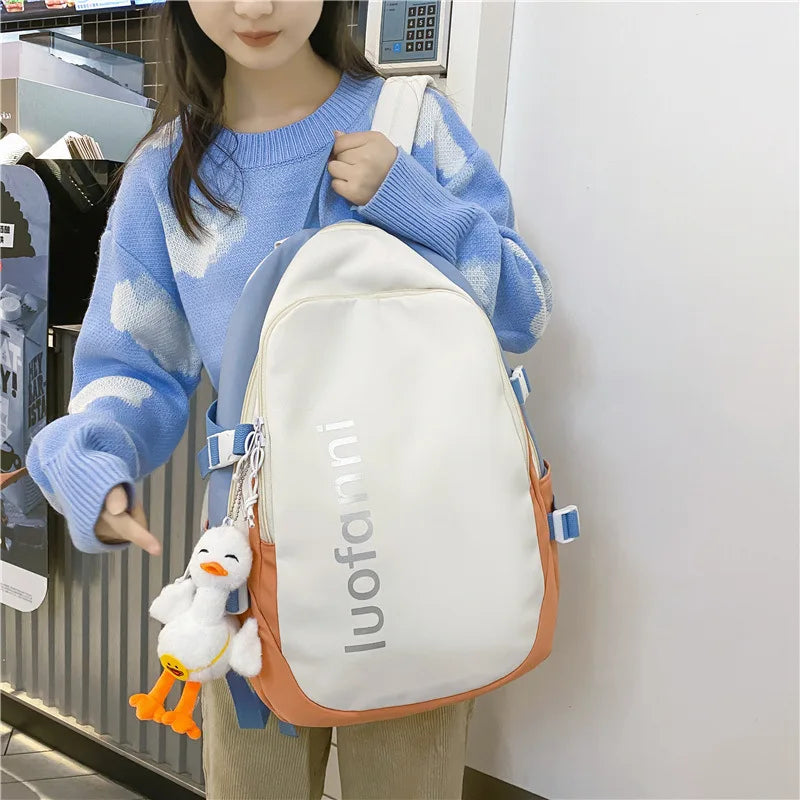 Anti-Theft Nylon Women Backpack for Teenager Girls