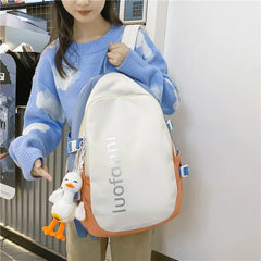 Anti-Theft Nylon Women Backpack for Teenager Girls