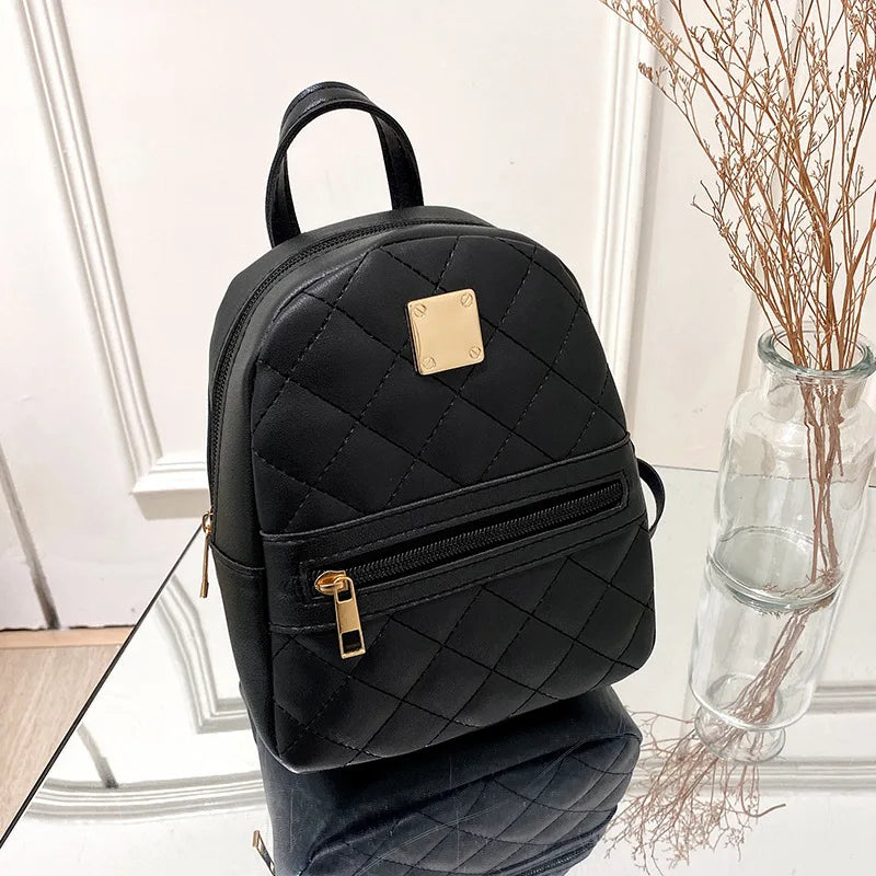 PU Leather Women Small Shoulder Bag School Knapsack Teenage Girls Female