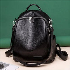 Women's PU Schoolbag Backpack Shoulder Bag Rucksack