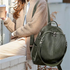 Women's PU Schoolbag Backpack Shoulder Bag Rucksack