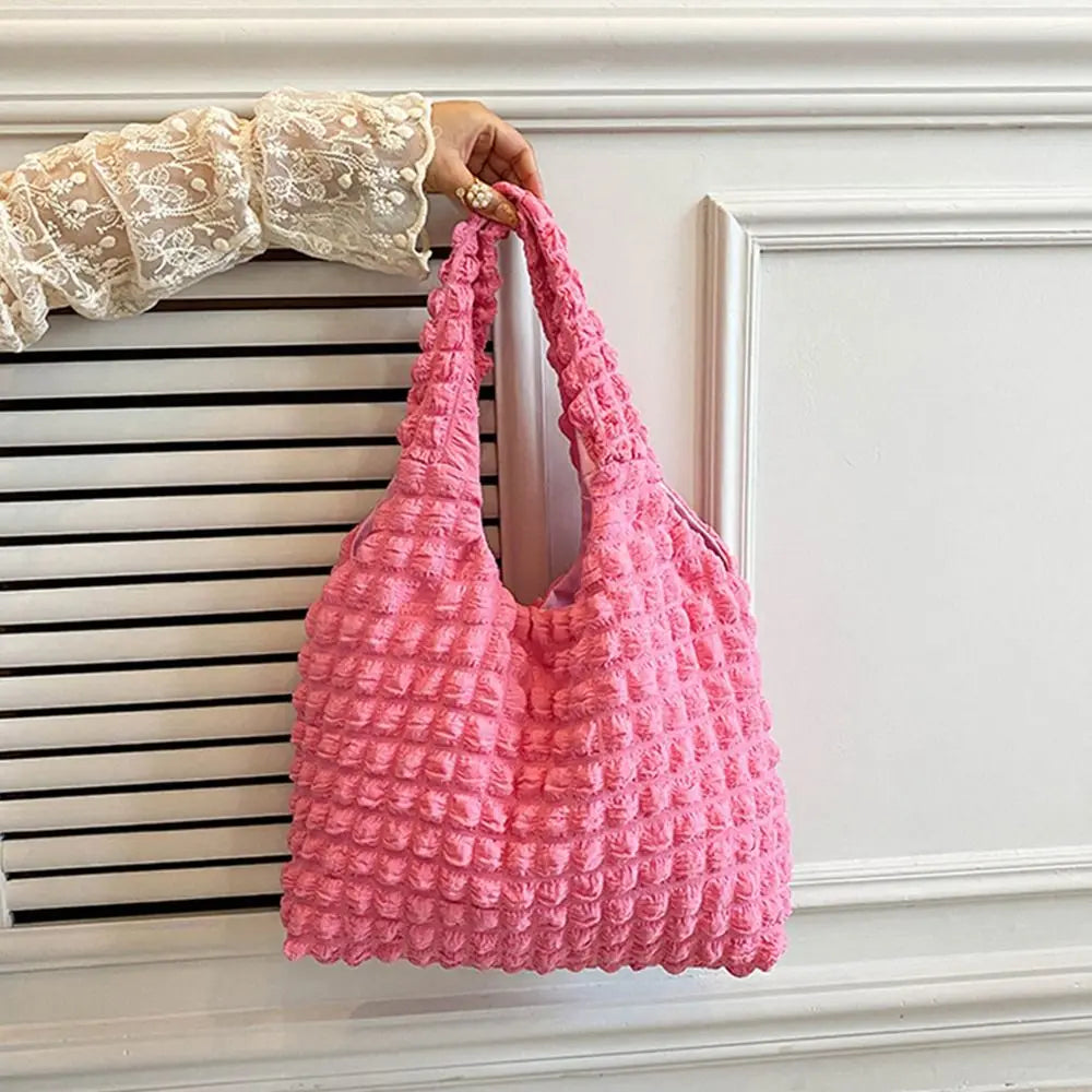 Rhombus Shoulder Bag for Women Soft Reusable Totes