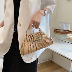 Women Evening Handbag Clip Buckle Shoulder Bag Chain Sac A Main Femme