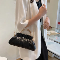 Women Evening Handbag Clip Buckle Shoulder Bag Chain Sac A Main Femme