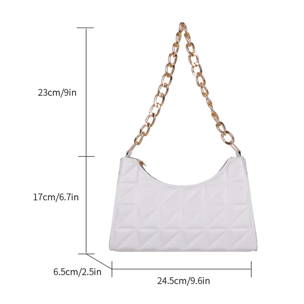 Women's PU Leather Chain Crossbody Messenger Bag Casual Handbag