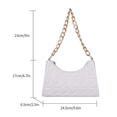 Women's PU Leather Chain Crossbody Bag Casual Messenger Handbag