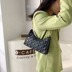 Women's PU Leather Chain Crossbody Bag Casual Messenger Handbag