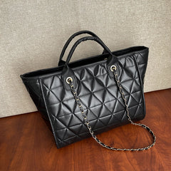 Women's Diamond Lattice Shoulder Bag Large Capacity Handbag