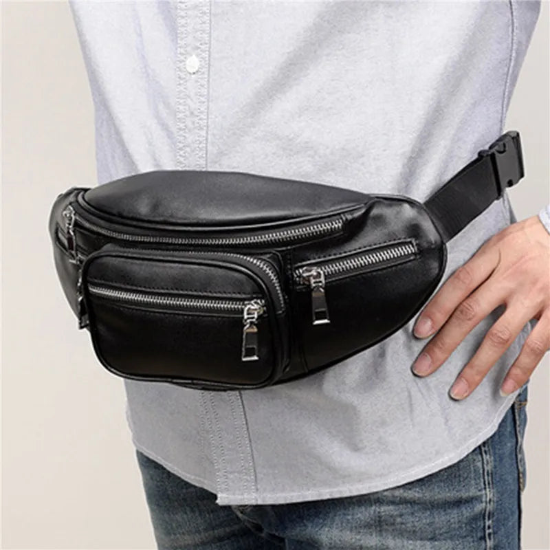 Stone Pattern PU Leather Chain Waist Bag Bananka Bag