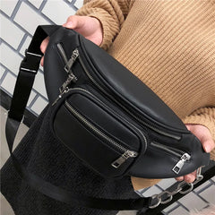 Stone Pattern PU Leather Chain Waist Bag Bananka Bag