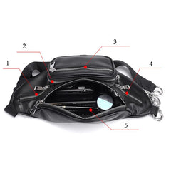 Stone Pattern PU Leather Chain Waist Bag Bananka Bag