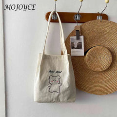 Vintage Bear Pattern Shoulder Bag Large Capacity Underarm Bag