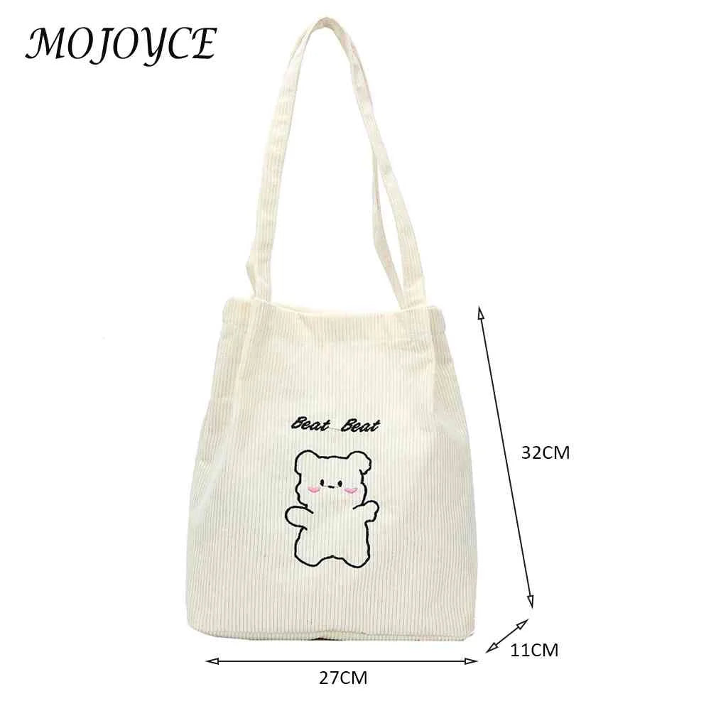 Vintage Bear Pattern Shoulder Bag Large Capacity Underarm Bag