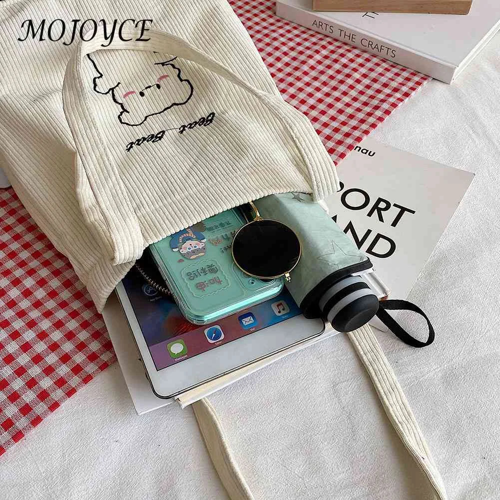 Vintage Bear Pattern Shoulder Bag Large Capacity Underarm Bag