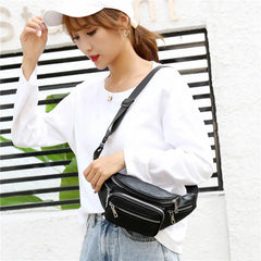 Women's PU Chest Bag Waterproof Crossbody Pouch